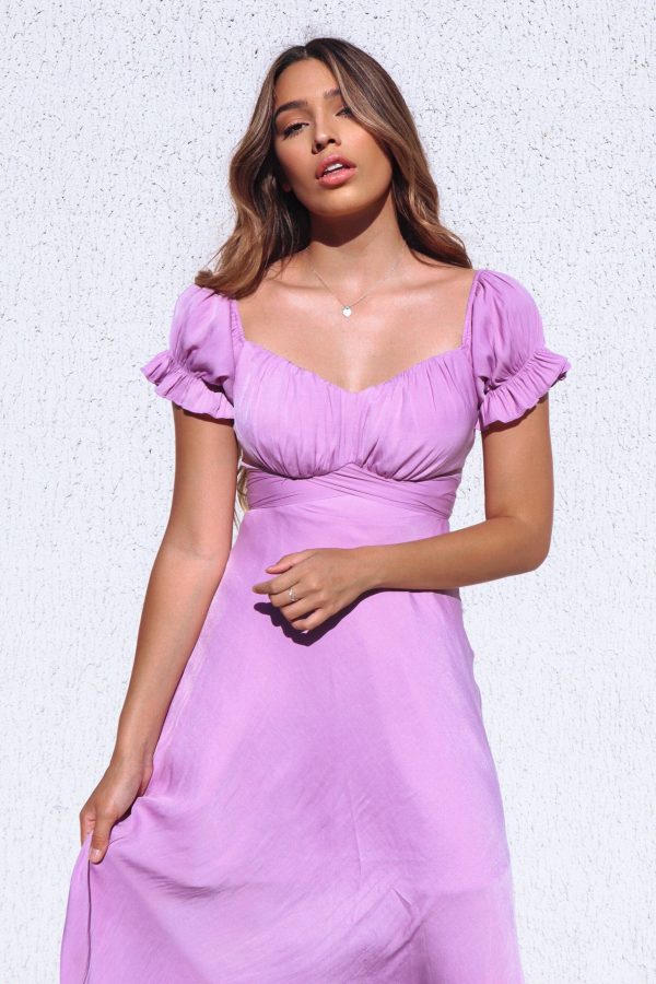 Claudia Midi Dress - Lilac Online Hot Sale