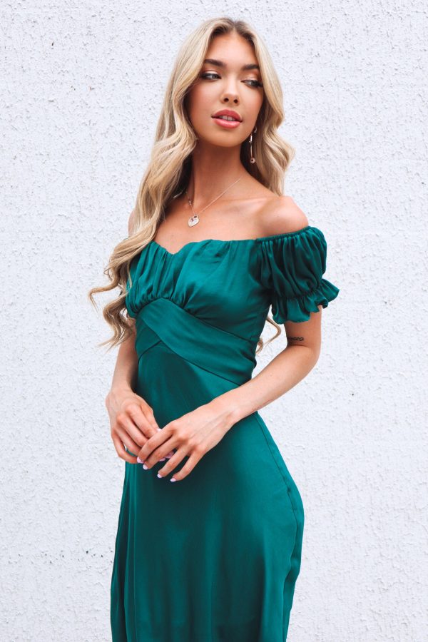 Claudia Midi Dress - Forest Green For Cheap