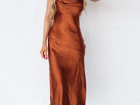 Celine Satin Midi - Chocolate Brown Online Sale