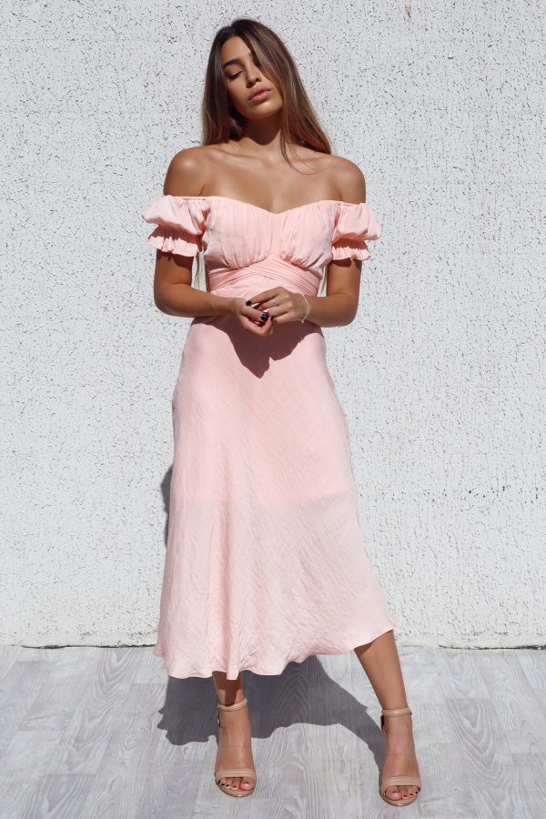 Claudia Midi Dress - Peach For Cheap