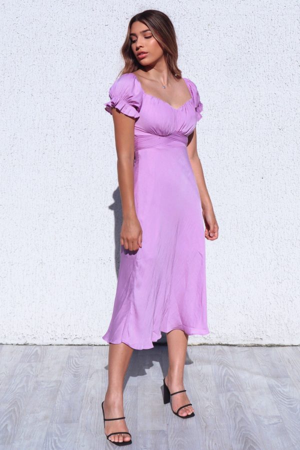 Claudia Midi Dress - Lilac Online Hot Sale