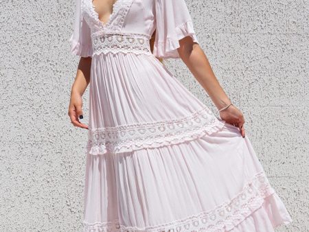 Charlotte Boho Maxi Dress - Baby Pink Sale