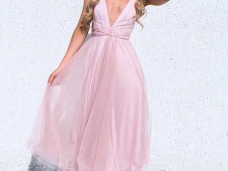 Juliette Tulle Midi - Blush Pink Online