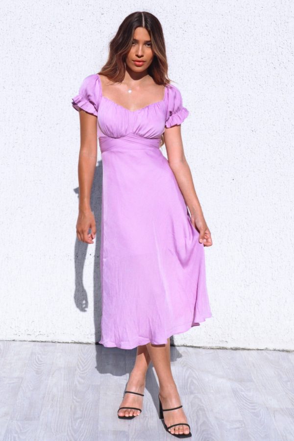 Claudia Midi Dress - Lilac Online Hot Sale