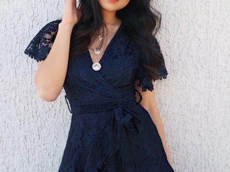 Something Sweet Lace Dress - Navy Hot on Sale