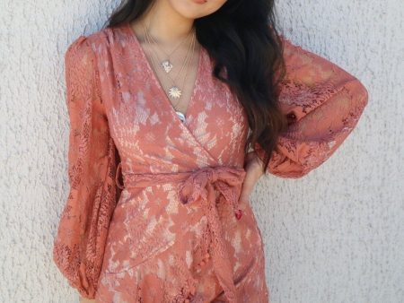 Vienna Lace Dress - Rust Sale