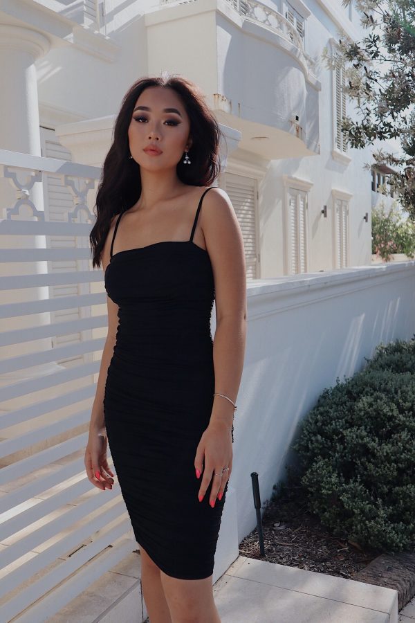 Alexia Bodycon Midi Dress - Black on Sale