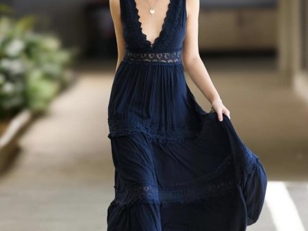 Navy Fawn Maxi Dress Hot on Sale