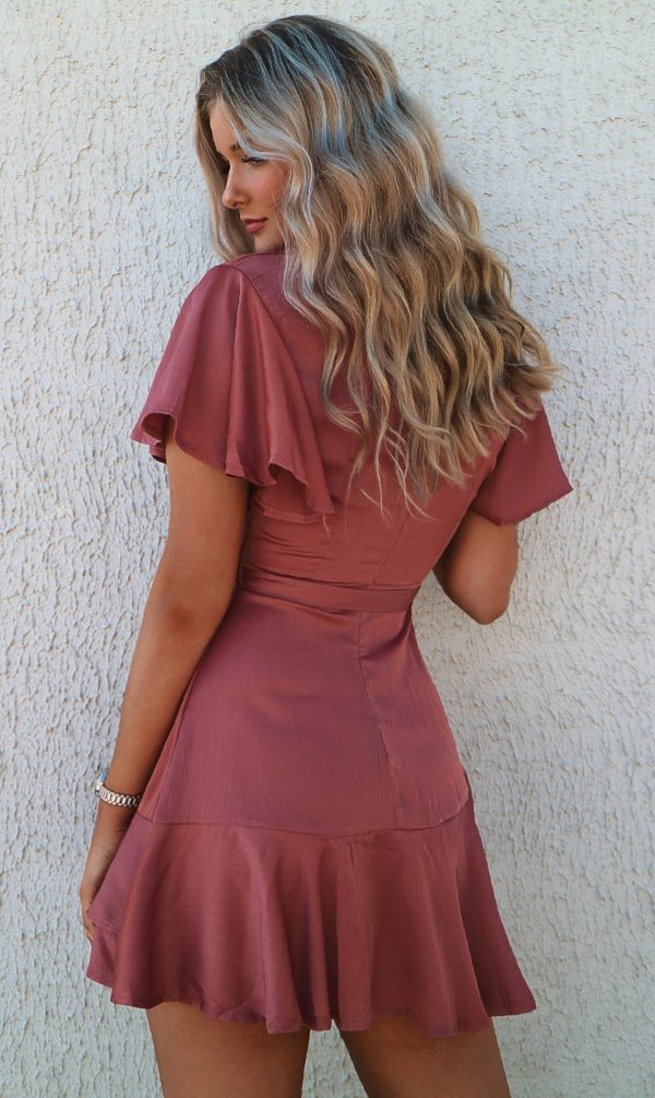 Satin Butterfly Dress - Rose Pink on Sale