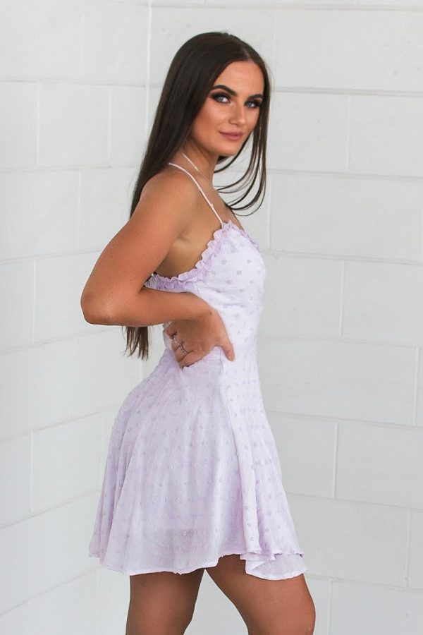 Polka Dot Wrap Dress - Lavender Fashion