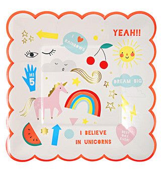 Rainbow & Unicorn Plates For Cheap