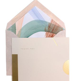 Sorbet Painted Liner Thank You Note Set For Cheap