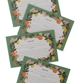 Citrus Floral Recipe Card Set Online Hot Sale