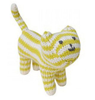 Lime Knit Cat Rattle Supply