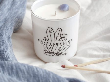 Coconut and Blue Lace Agate Candle Online