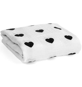 Organic Muslin Swaddle Blanket - Hearts on Sale