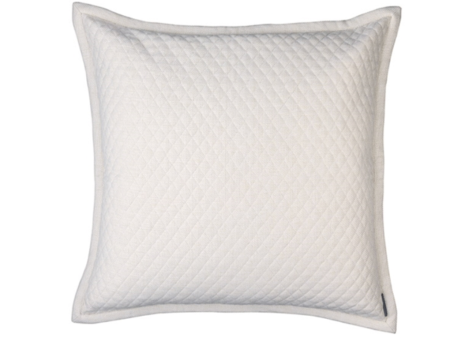 Laurie Diamond Quilted European Pillow - Ivory 26x26 For Sale