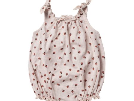 Strawberry Shoulder Tie Onesie Hot on Sale