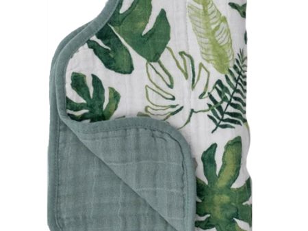 Tropical Leaf Cotton Muslin Burp Cloth Fashion