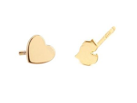 Michigan & Heart Stud Combo Earrings Supply