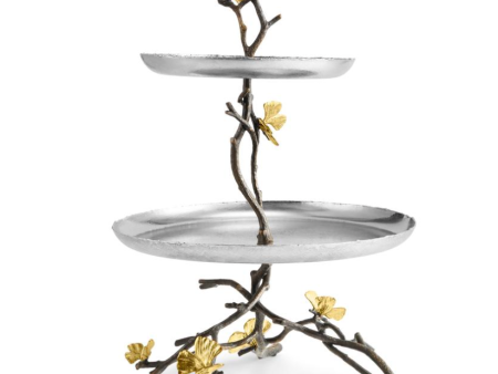 Butterfly Ginkgo 2 Tier Etagere Online now