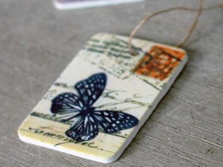 VINTAGE BUTTERFLY GIFT TAG Cheap