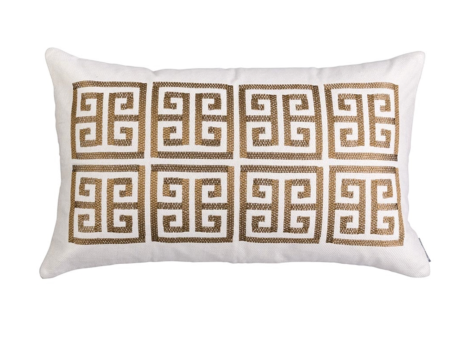 Guy Lg. Rectangular Border Pillow - Ivory Gold 18x30 Online