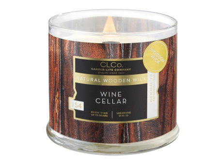 Wine Cellar Wooden-Wick 14oz Jar Candle For Sale