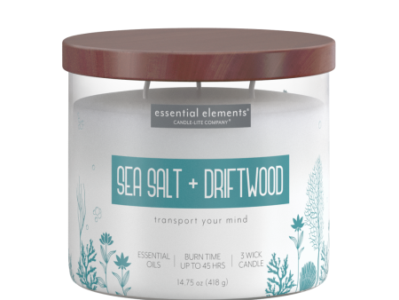 Sea Salt & Driftwood 3-wick 14.75oz Jar Candle Cheap