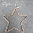 HANGING STAR WITH RIBBON MEDIUM Hot on Sale