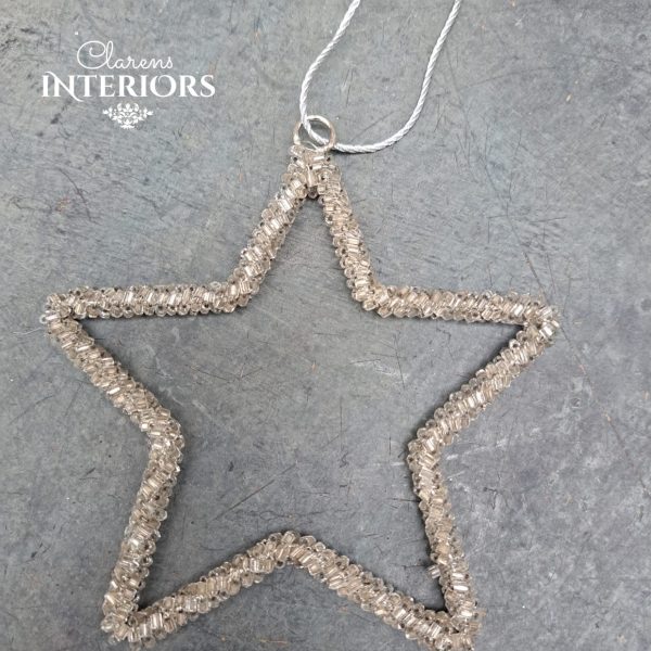 HANGING STAR WITH RIBBON MEDIUM Hot on Sale