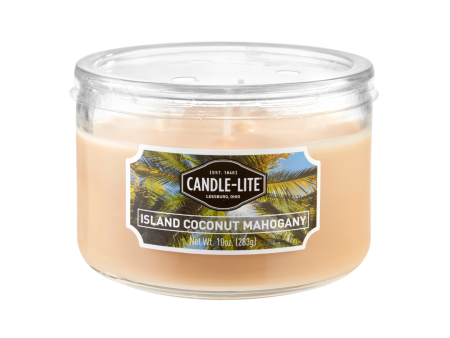 Island Coconut Mahogany 3-wick 10oz Jar Candle For Discount