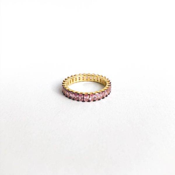 Baguette Stackable Ring | Pink Online now