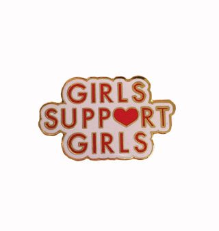 Girls Supporting Girls Enamel Pin Cheap