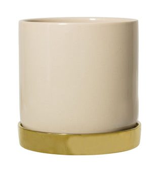 Ceramic Flower Pot | Natural & Gold Online