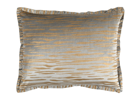 Zara Standard Pillow - Light Grey Velvet Gold 20x26 Online Sale