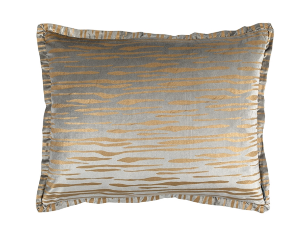 Zara Standard Pillow - Light Grey Velvet Gold 20x26 Online Sale