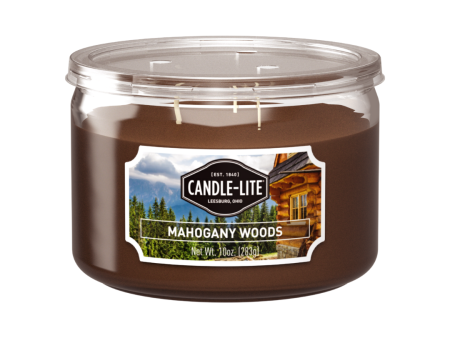 Mahogany Woods 3-wick 10oz Jar Candle Hot on Sale