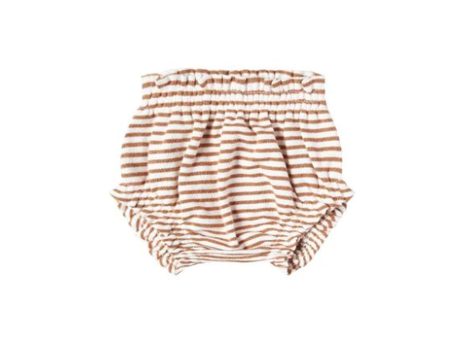 Gathered Baby Bloomer | Rust Stripe Online now