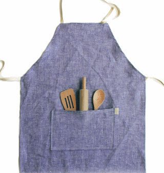 Indigo Linen Kids Apron Discount