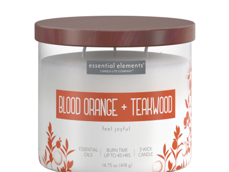 Blood Orange & Teakwood 3-wick 14.75oz Jar Candle Supply