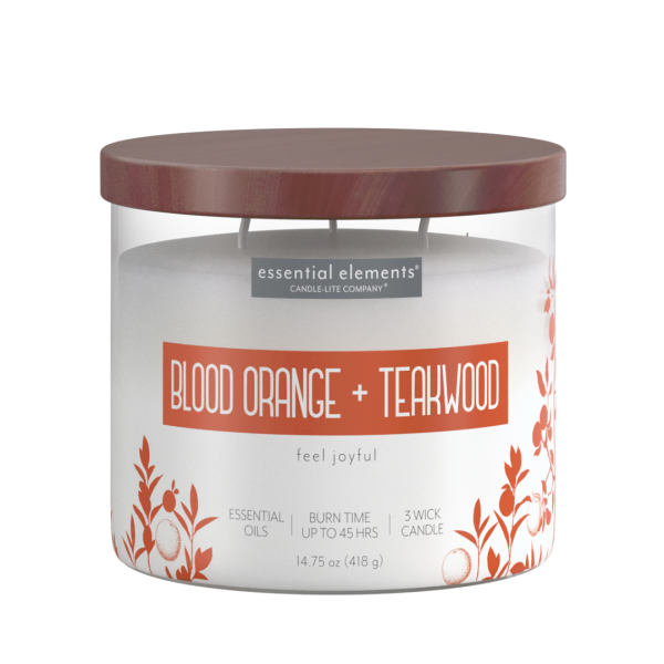 Blood Orange & Teakwood 3-wick 14.75oz Jar Candle Supply