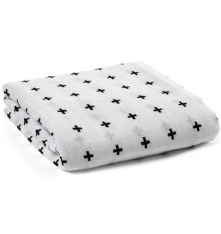 Organic Muslin Swaddle Blanket - Swiss Cross Hot on Sale