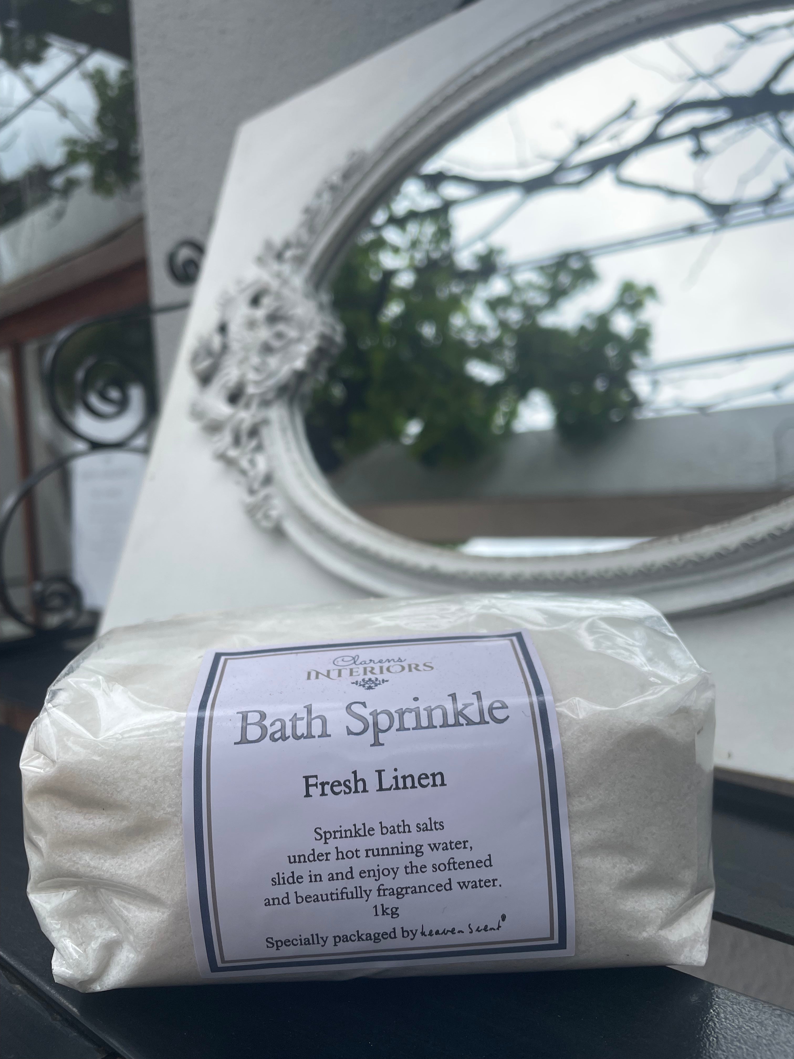 Clarens Interiors Fresh Linen Bath Salt Sprinkle - refill Sale