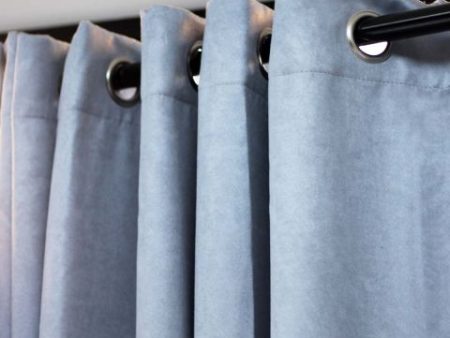 DUSTY BLUE GREY BLOCKOUT CURTAIN Hot on Sale