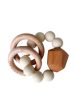 Hayes Silicone + Wood Teether Ring | Cream Hot on Sale