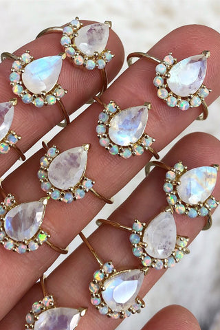 Opal & Moonstone Ballerina Ring Hot on Sale