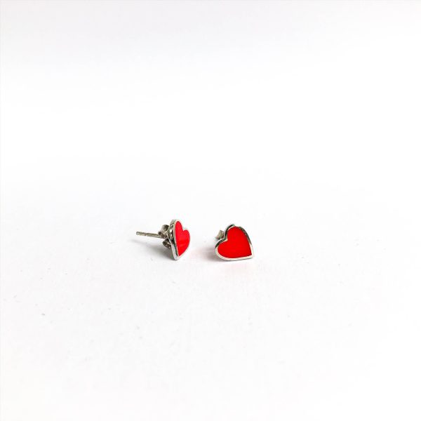 Enamel Heart Studs Discount