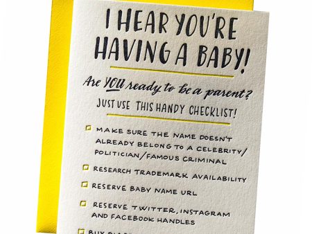 Baby Checklist Card For Cheap