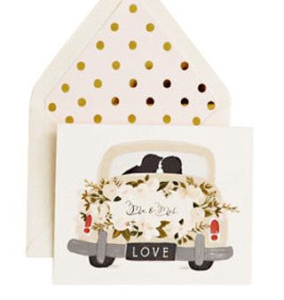 Mr. & Mrs. Vintage Getaway Car Card Online Sale